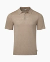 Onia Linen Sweater Polo In Tan