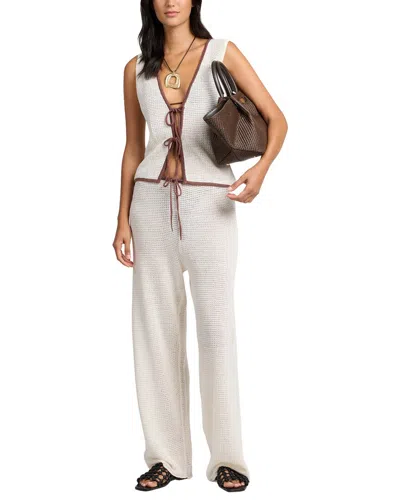 Onia Linen Tie Front Tank In Neutral