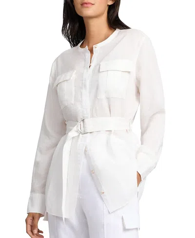Onia Linen Utility Shirt In White