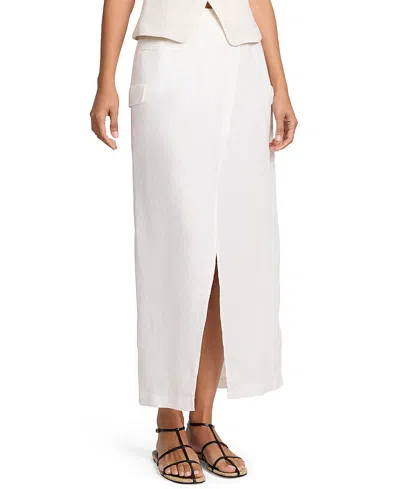 Onia Linen Utility Wrap Maxi Skirt In White