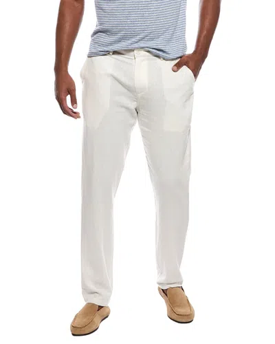 Onia Linen-blend Flat Front Pant In White