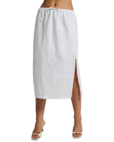 Onia Linen-blend Midi Skirt In White