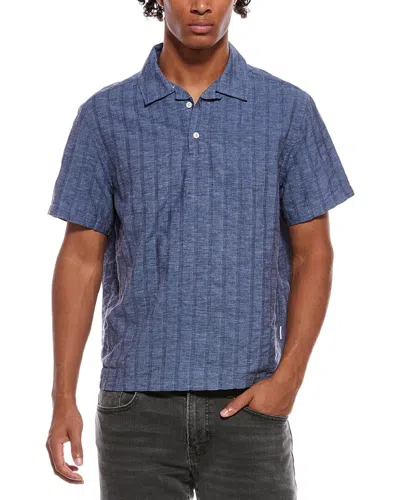 Onia Linen-blend Popover Shirt In Blue
