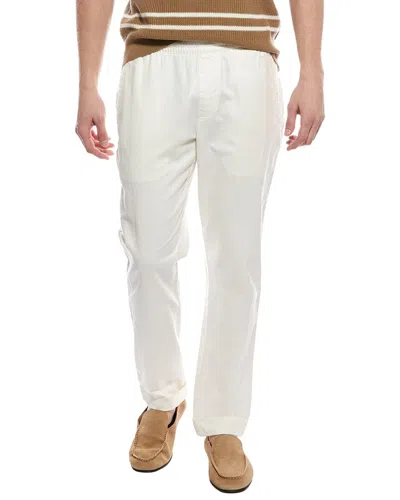 Onia Linen-blend Stretch Cuff Pant In Brown
