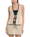Onia Linen Knit Tie Front Tank In Neutral