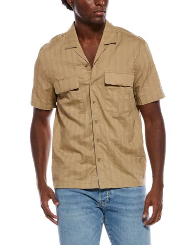 Onia Linen-blend Utility Shirt In Neutral