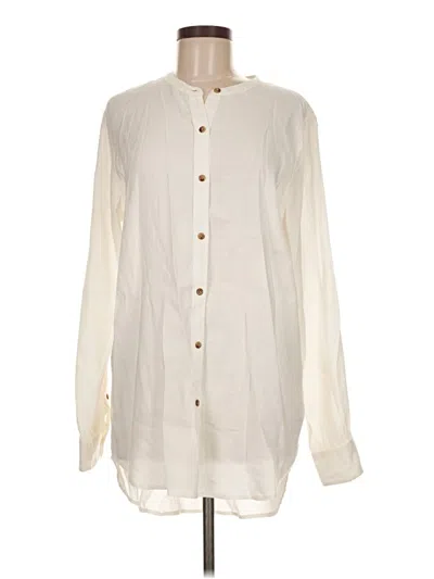 Pre-owned Onia Long Sleeve Button Down Shirt In Ivory