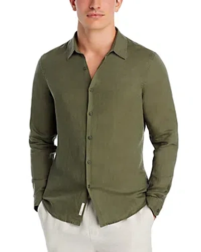 Onia Long Sleeve Button Front Shirt In Sage