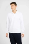 Onia Long Sleeve Pique Polo In White, Men's At Urban Outfitters
