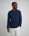 Onia Slub Linen-jersey Henley Top In Blue
