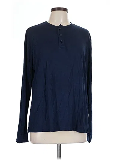 Pre-owned Onia Long Sleeve Top Blue Crew Neck Tops