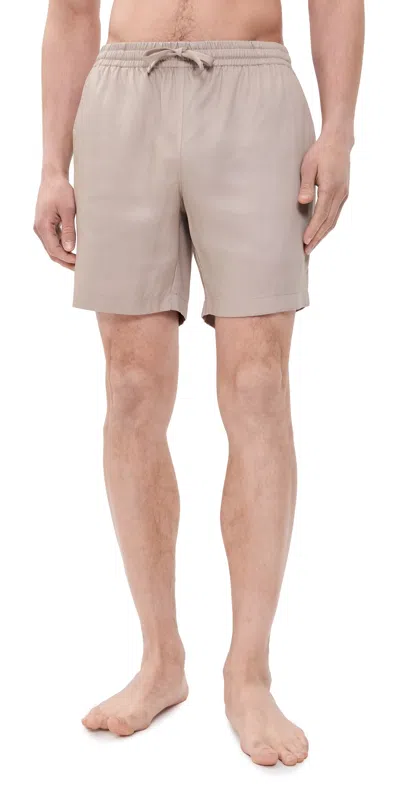 Onia Lyocell Beach Shorts Stone In Gray