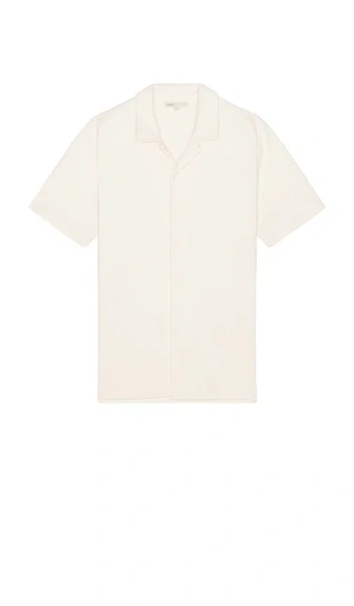 Onia Macro Waffle Vacation Shirt In 盐白色