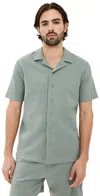 Onia Macro Waffle Vacation Shirt Sage In Sage