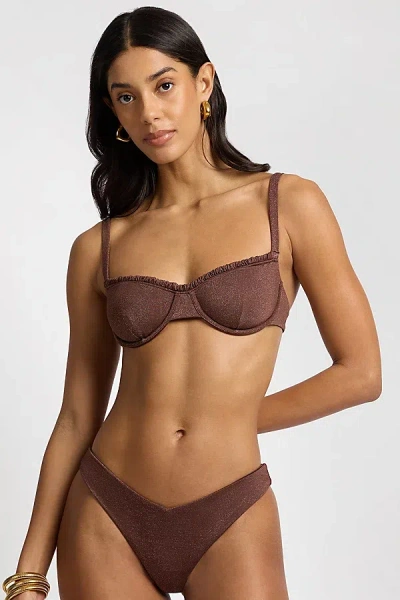Onia Marilyn Bikini Top In Hickory, Women's At Urban Outfitters In Brown