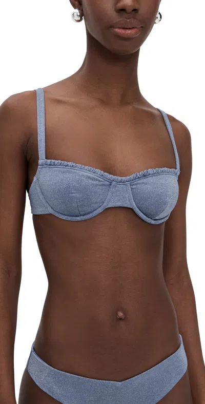 Onia Marilyn Bikini Top Periwinkle In Blue