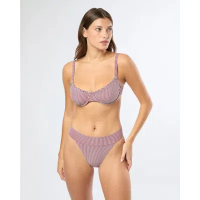 Onia Marilyn Bikini Top In Pomegranate/wht