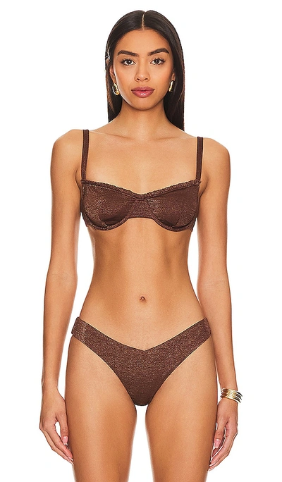 Onia Marilyn Bikini Top In Brown