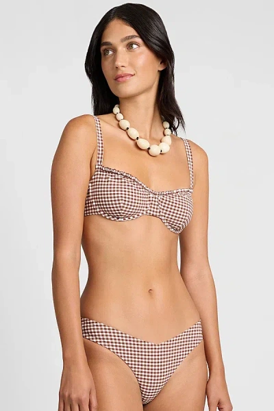 Onia Marilyn Ruffled Underwire Bikini Top In Cappuccino/egret, Women's At Urban Outfitters In Multi