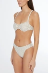 Onia Marilyn Ruffled Underwire Bikini Top In Tan/white, Women's At Urban Outfitters