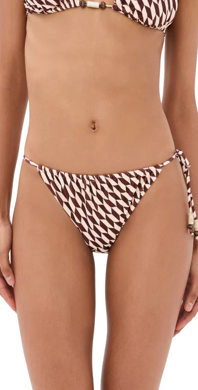 Onia Martine Bikini Bottoms Cacao/ecru In Burgundy