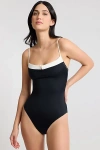 Onia Melanie One Piece Swimsuit In Black/egret, Women's At Urban Outfitters