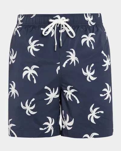 Onia Men & Apos;s Charles 7" Inseam Palms Swim Trunks In Blue