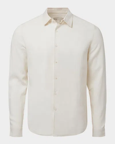 Onia Men & Apos;s Linen And Viscose Button-down Shirt In White