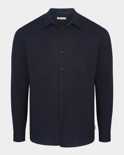 Onia Men & Apos;s Stretch Linen Button-down Shirt In Blue