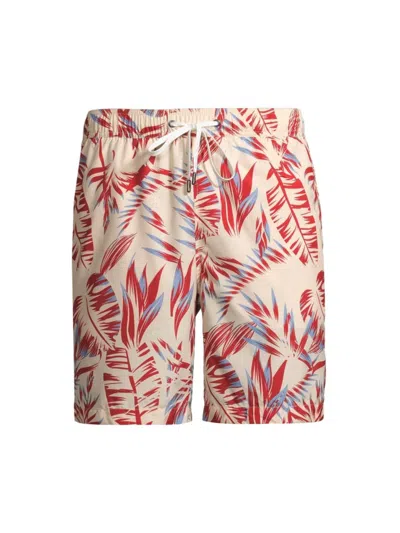 Onia Men's Charles 7' Floral Swim Shorts In Tan Multi
