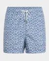 Onia Men's Charles Micro-floral Swim Trunks, 4" Inseam In Blue Multi