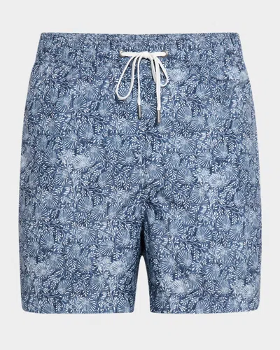 ONIA MEN'S CHARLES SEA FLORAL SWIM TRUNKS, 5" INSEAM