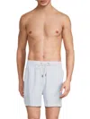 Onia Men's Charles 5 Nylon Swim Shorts In Pale Blue White