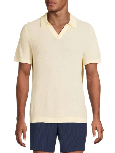 Onia Men's Cotton Polo Shirt In Yellow