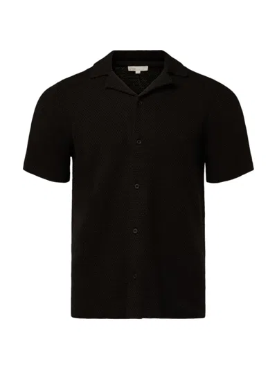 Onia Men's Cotton Textured Camp Shirt In Black