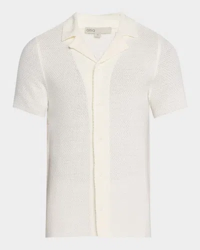 Onia Men's Cotton Textured Camp Shirt In White