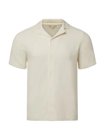 Onia Men's Cotton Textured Camp Shirt In White
