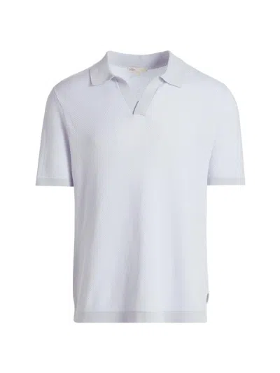 Onia Men's Cotton Textured Johnny Collar Polo In White