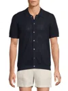 Onia Men's Crochet Cotton Shirt In Blue