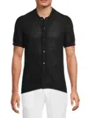 Onia Men's Crochet Cotton Shirt In Black