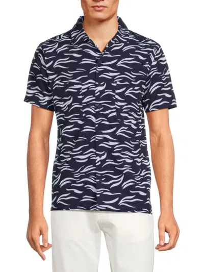 Onia Men's Floral Short-sleeve Shirt In Deep Navy