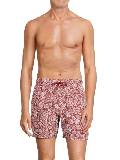 Onia Men's Floral Swim Shorts In Brown