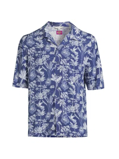 Onia Men's Graphic Camp Shirt In Navy Print