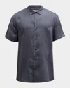 Onia Men's Jack Air Linen Short-sleeve Shirt In Gray