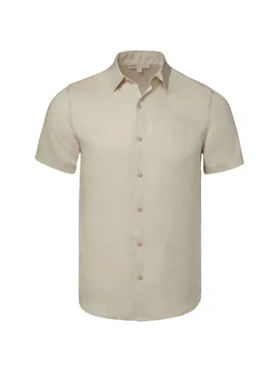 Onia Men's Jack Air Linen Short-sleeve Shirt In Stone