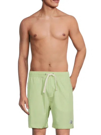 Onia Men's Land To Water Solid Drawstring Shorts In Mint