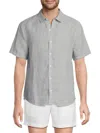 Onia Men's Linen-blend Button-front Shirt In Gray