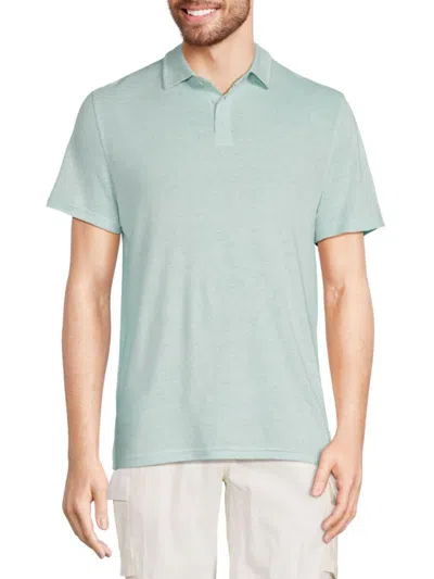 Onia Men's Linen Blend Polo In Misty Blue