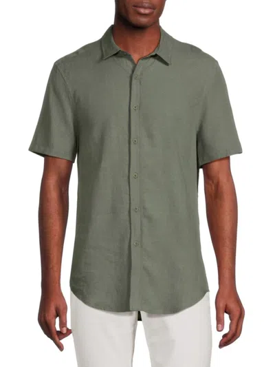 Onia Men's Linen Blend Shirt In Agave