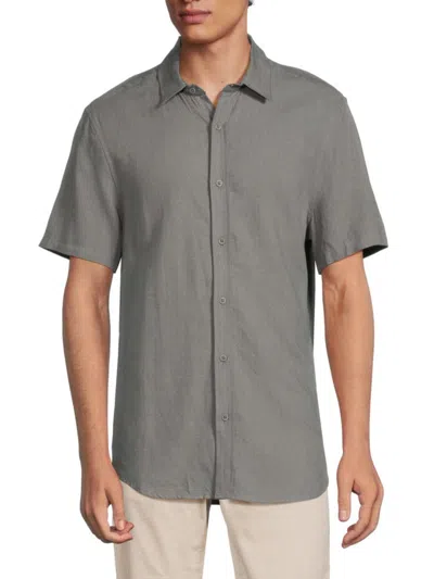 Onia Men's Linen Blend Shirt In Charcoal Grey